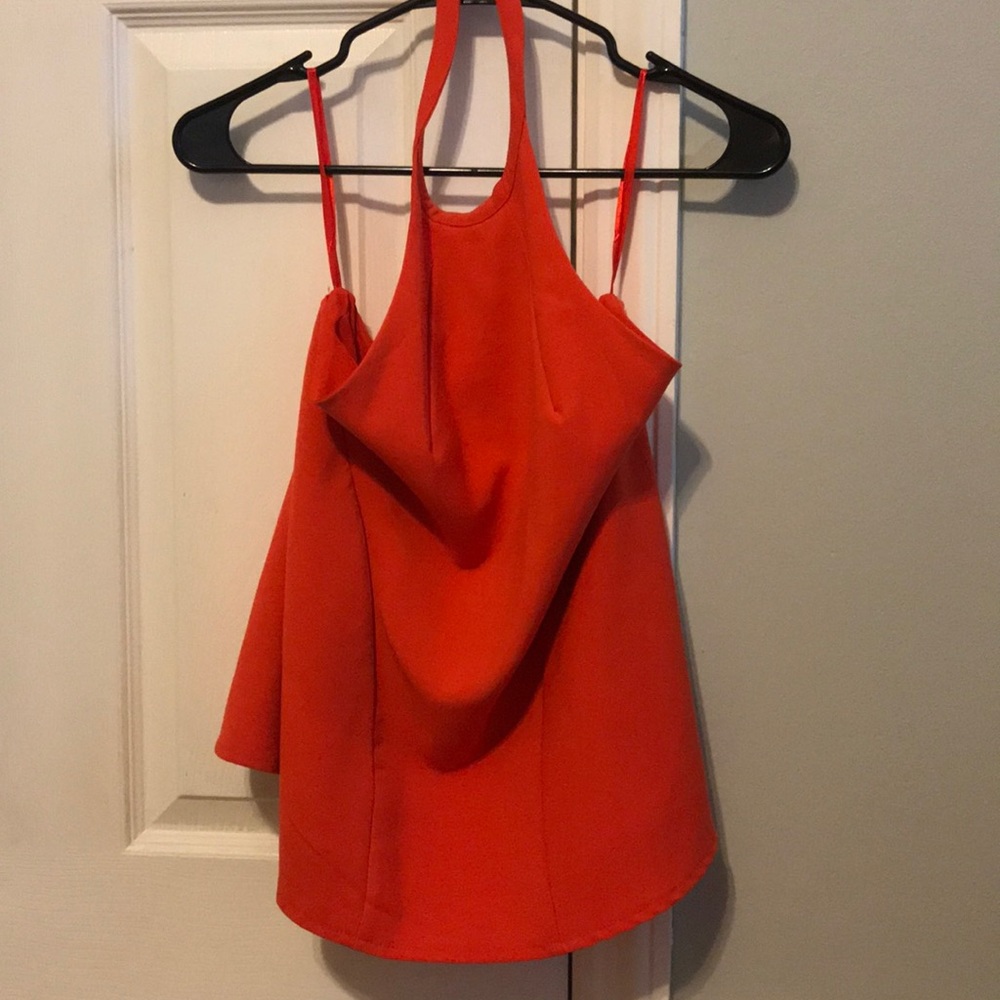 Orange open back tank top